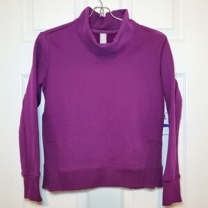 ATHLETA GIRL “Inner Strength” Funnel Neck Sweatshirt Purple Sz 10